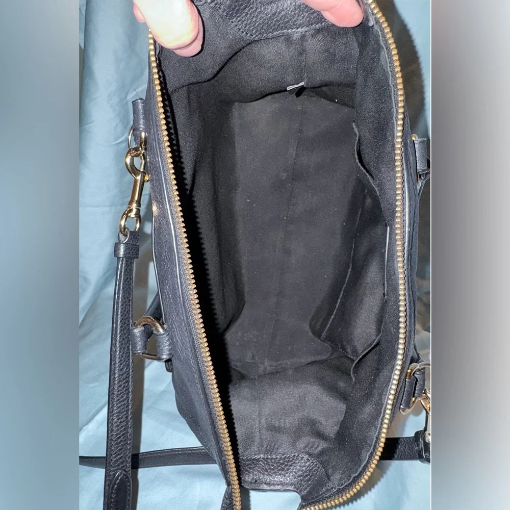 Coach Emma Black Pebbled Leather Satchel Bag - Picture 8 of 11